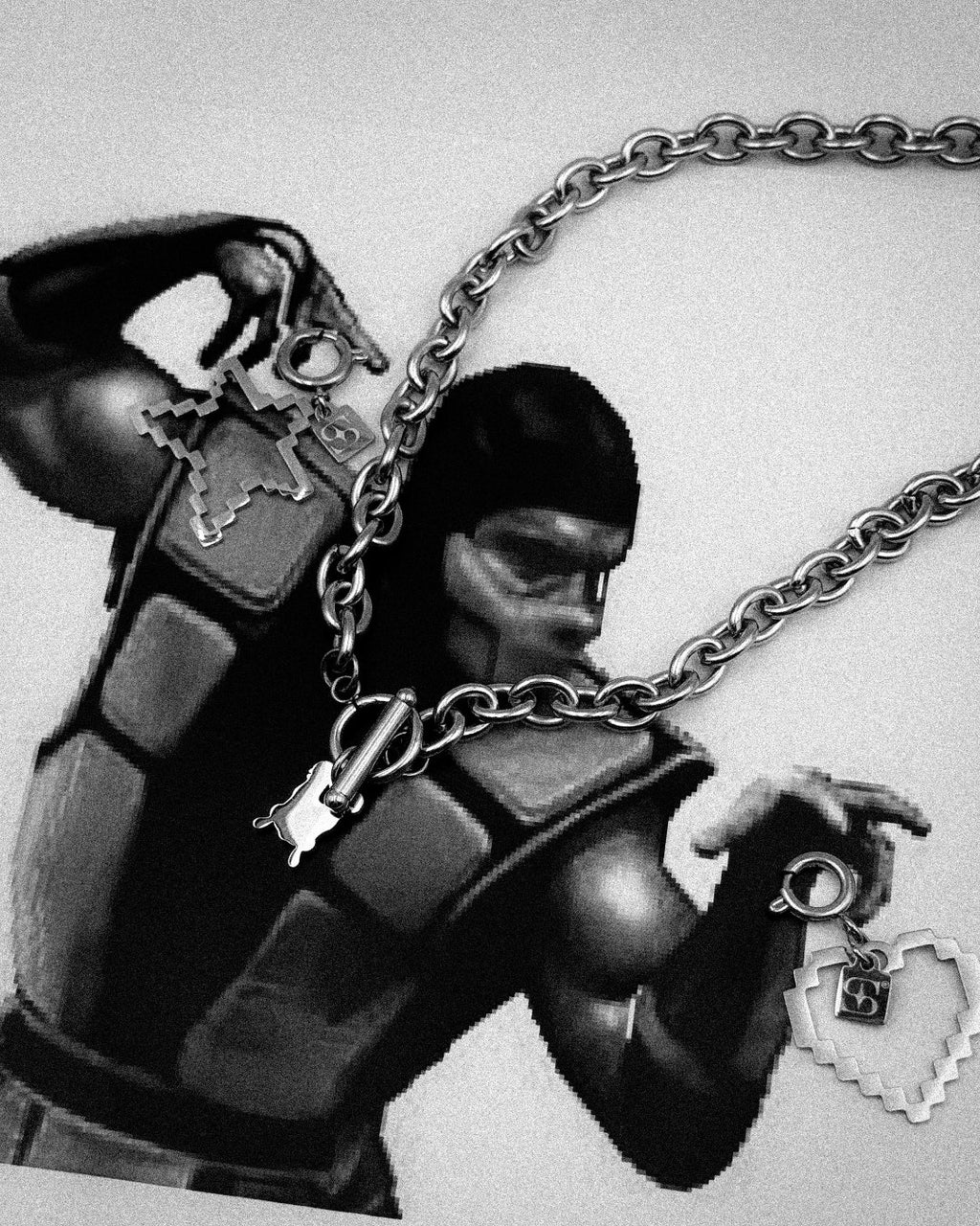 Stick Chain + MP Charm + HP Charm - Steel | Cable Chain with Charm – Shinyst 